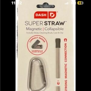 DASH Super Straw  Stainless Steel Magnetic Reusable Straw with Carrying Case NEW